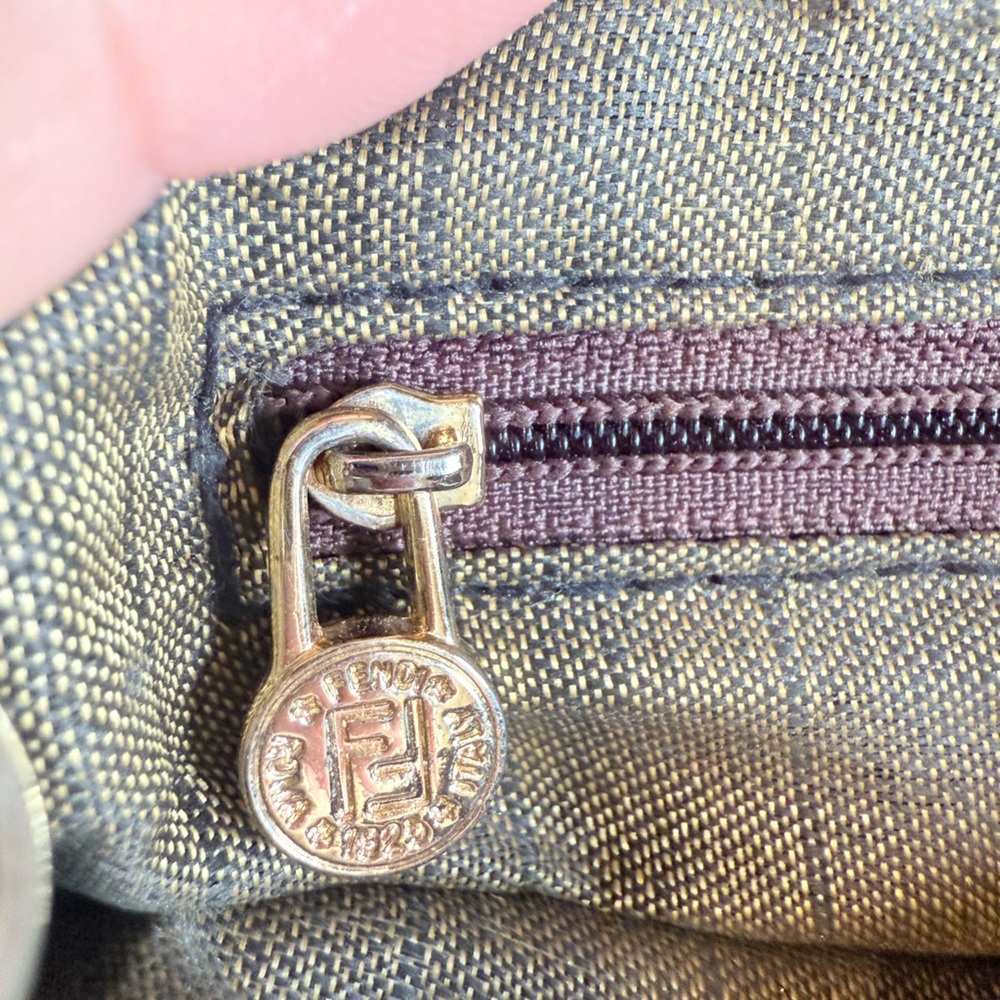 Fendi Zucca Canvas Brown FF Zip Pouch MSRP $1395 - Picture 8 of 12